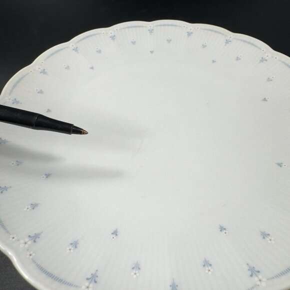 Seltmann Weiden Fine Porcelain Dish Plate Set 3 W Germany White Blue Flowers VTG - Picture 5 of 12